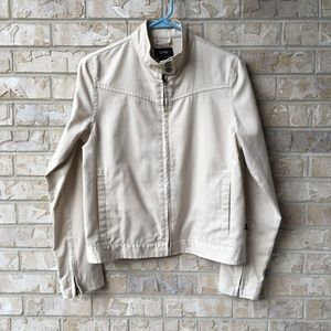 SF415 Tan Light Spring Jacket Zipper Accents